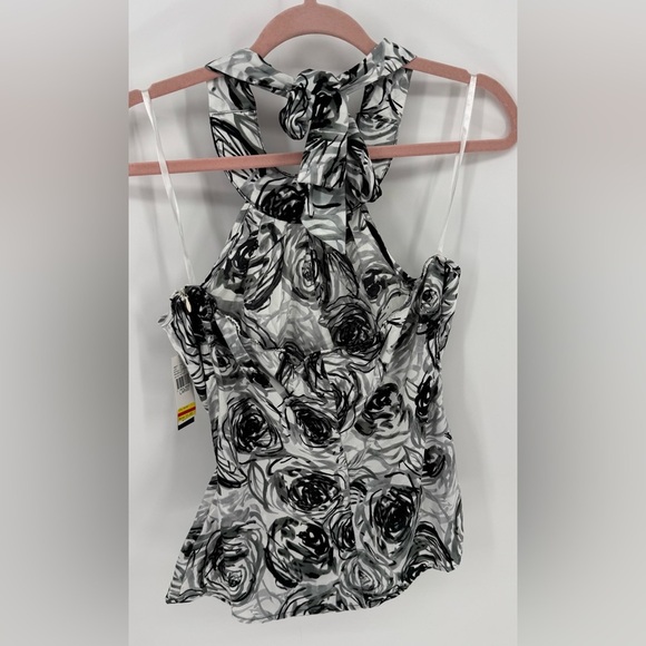 Iz Byer Women's Embellished Floral Satin Halter Top - Picture 3 of 15